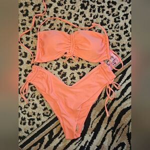 Peach, coral, bikini, vacation, travel, summer, soft, wedding, ocean